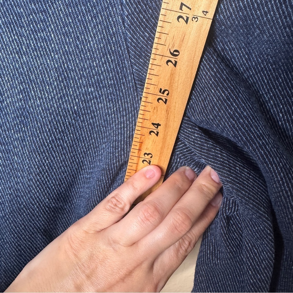 Massimo Dutti Pants Women's 10 Blue Corduroy Wide-Leg Croped Denim - Picture 4 of 9